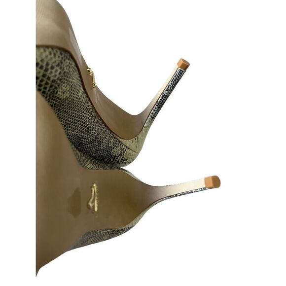 Carrano Snake Skin Stilettos Pumps Heels size 10 Gray Cream White - Picture 10 of 12